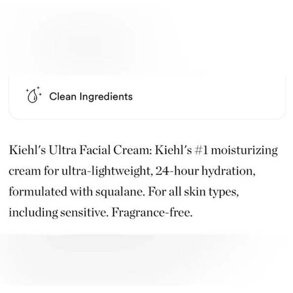 KIEHLS 2 PC NEW Ultra Facial Cream Squalane Hydrating Moisturizer – 50ml + 28ml - Picture 9 of 13